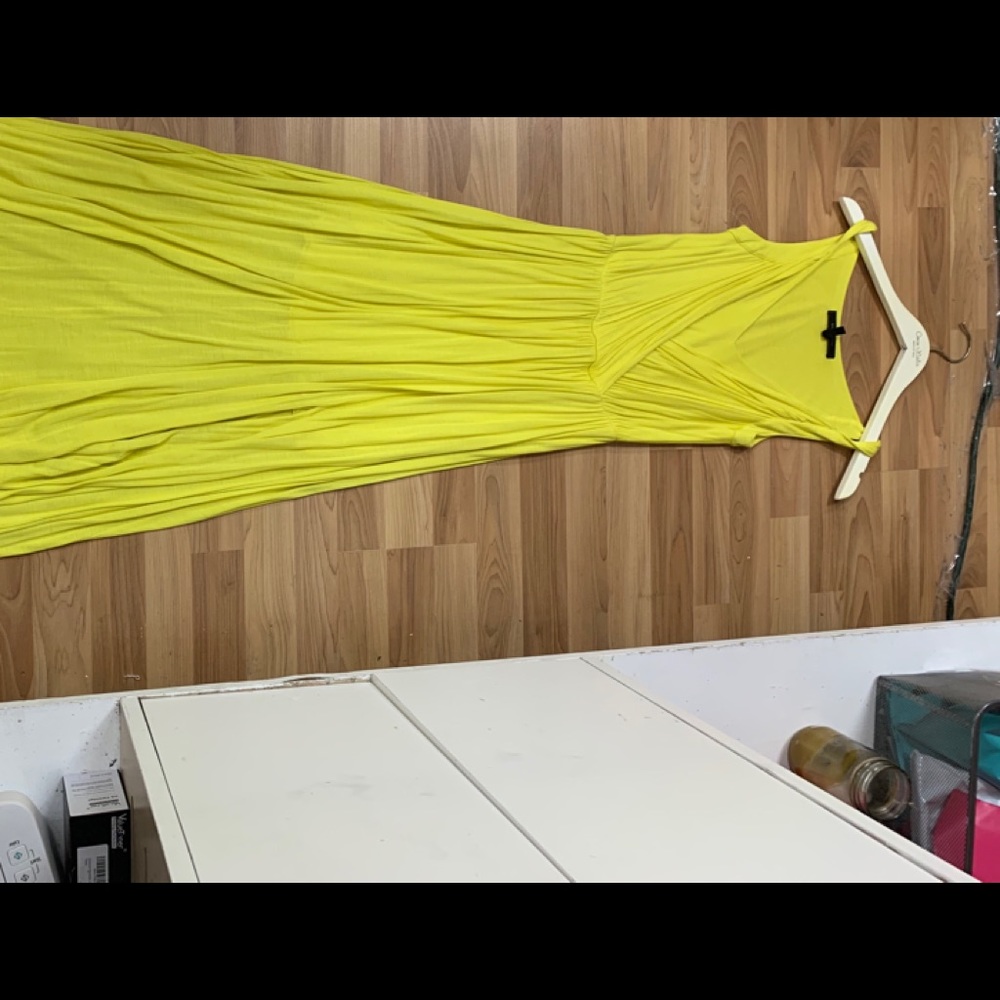 BCBG maxazria yellow maxi dress